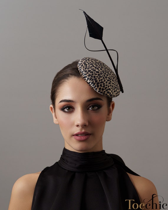 Leopard Fascinator, Animal Print Pillbox Hat, Leopard  display picture 3
