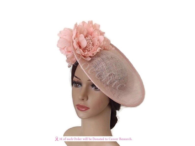 Light Pink Fascinator Hat With Flowers Pale Pink Royal Ascot Etsy