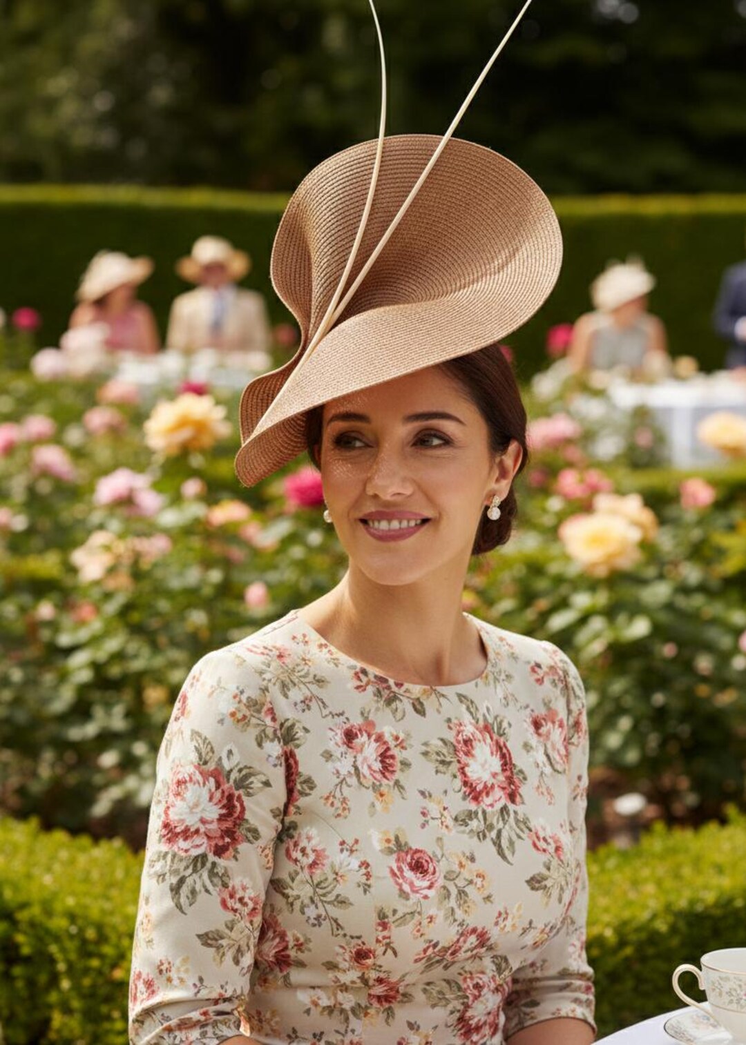 Beige and Cream Fascinator for Royal Ascot Races - Women  display picture 1