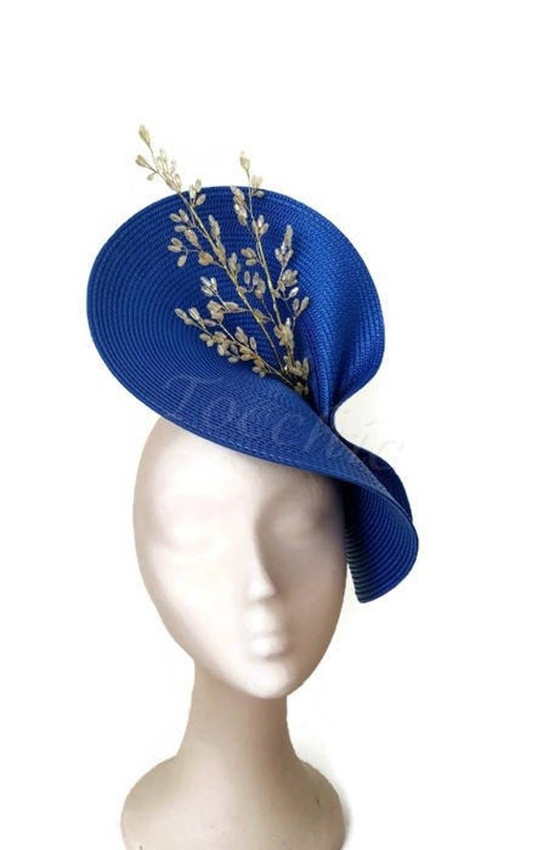 Royal Blue Fascinator Kentucky Derby Hat Royal Blue Ascot Etsy
