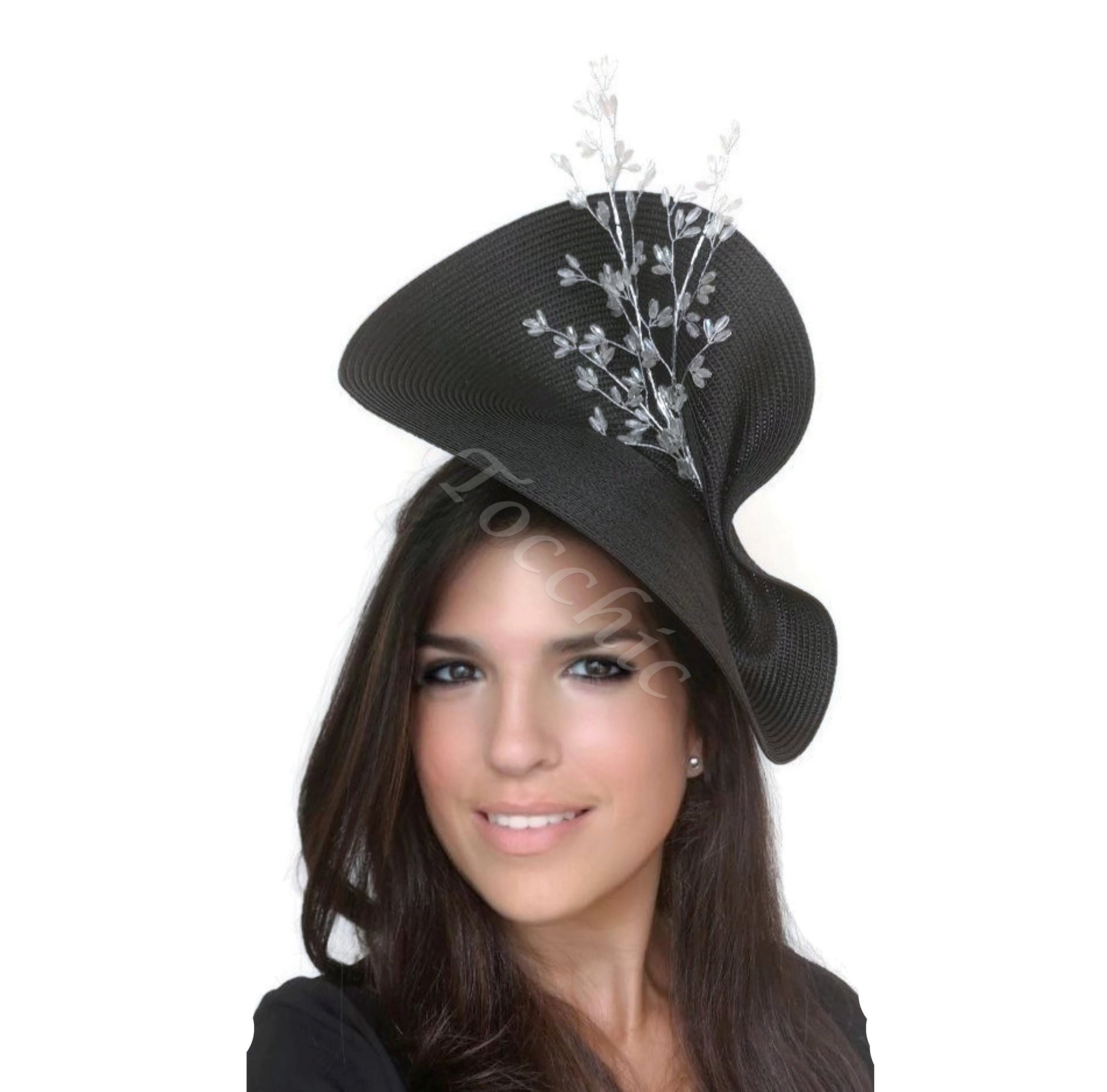 Mode Kleidung & Accessoires WHite Black Fascinator Hat for Weddings ...