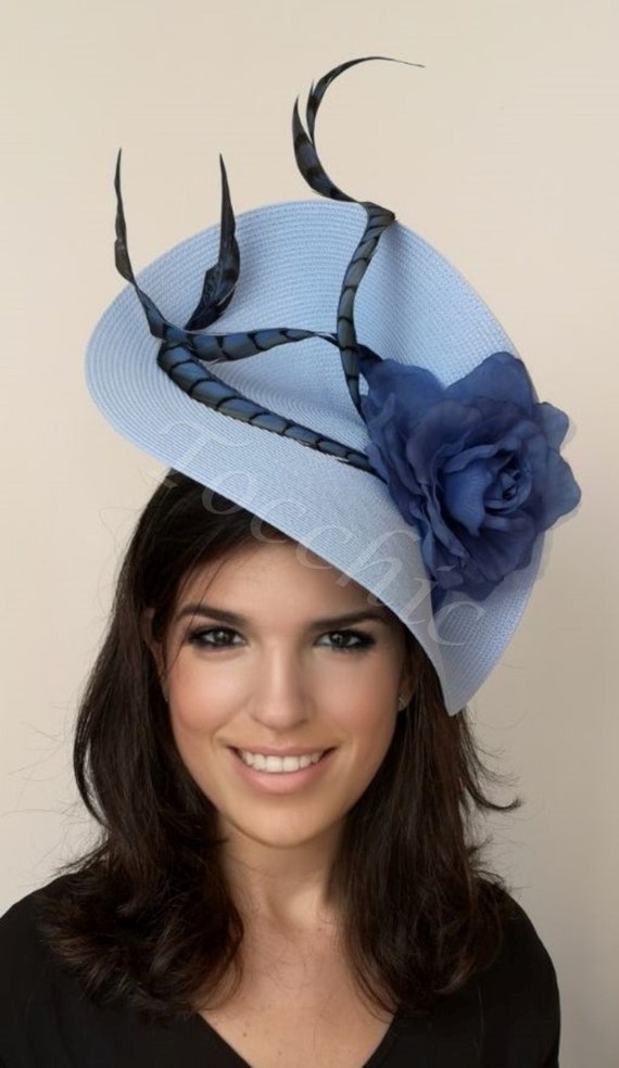 pale blue hats and fascinators