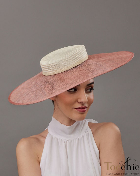 Elegant Pink Nude Wedding Hat for Women - Ivory Church Hat  display picture 2