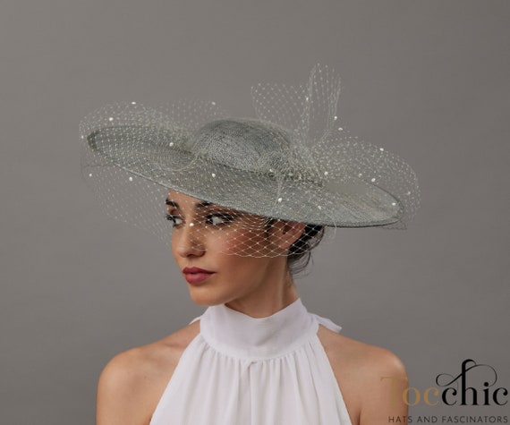 Elegant Gray Women\'s Hat with Over Stated Floral Accent Accessories | Chic Womens Gray Hat With Satin Flower | Poshmark main image 4