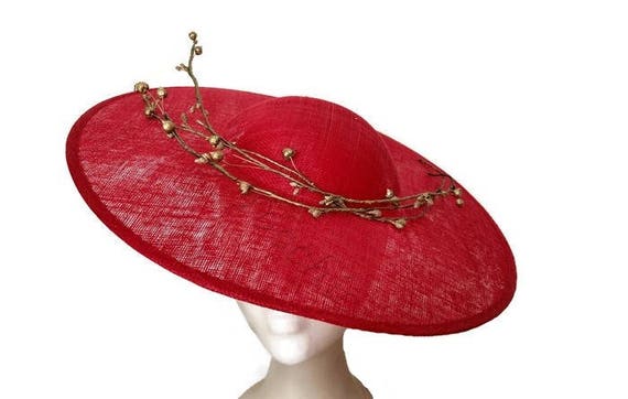 Ladies red dress hats cheap