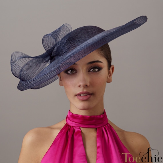Navy blue 2024 wedding hat