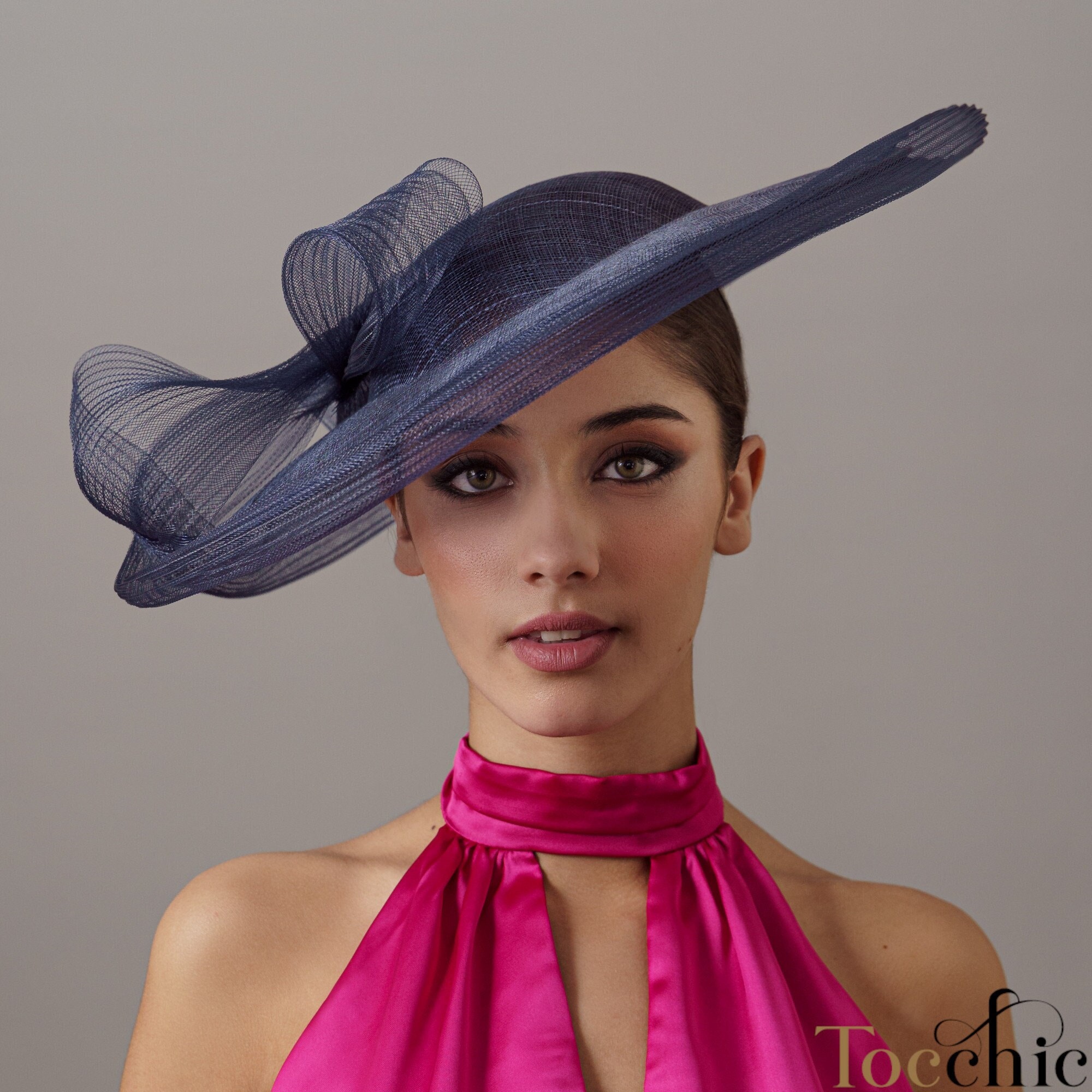 Women\'s Tea Party Church Baptism Wedding Derby Dressy Hat, Navy Womens Tea Party Church Baptism Wedding Derby Dressy Hat  main image 3