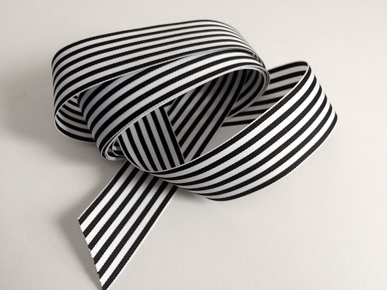 11/2 Inch Black and White Striped Ribbon 2 yd. Etsy
