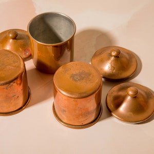 Vintage Copper Kitchenware Vintage food photography props Food styling Kitchenware copper mugs copper canisters image 2