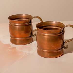 Vintage Copper Kitchenware Vintage food photography props Food styling Kitchenware copper mugs copper canisters Copper mug