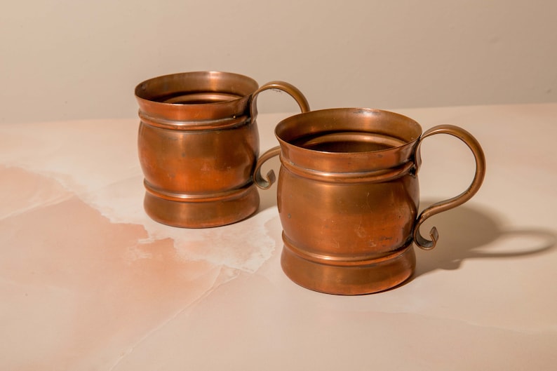 Vintage Copper Kitchenware Vintage food photography props Food styling Kitchenware copper mugs copper canisters Copper mug