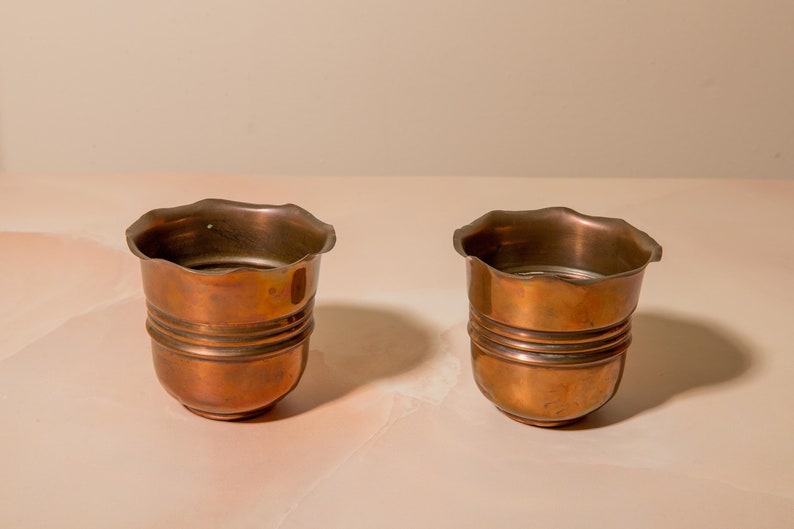 Vintage Copper Kitchenware Vintage food photography props Food styling Kitchenware copper mugs copper canisters Flower cup