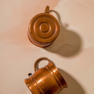 Vintage Copper Kitchenware Vintage food photography props Food styling Kitchenware copper mugs copper canisters image 7