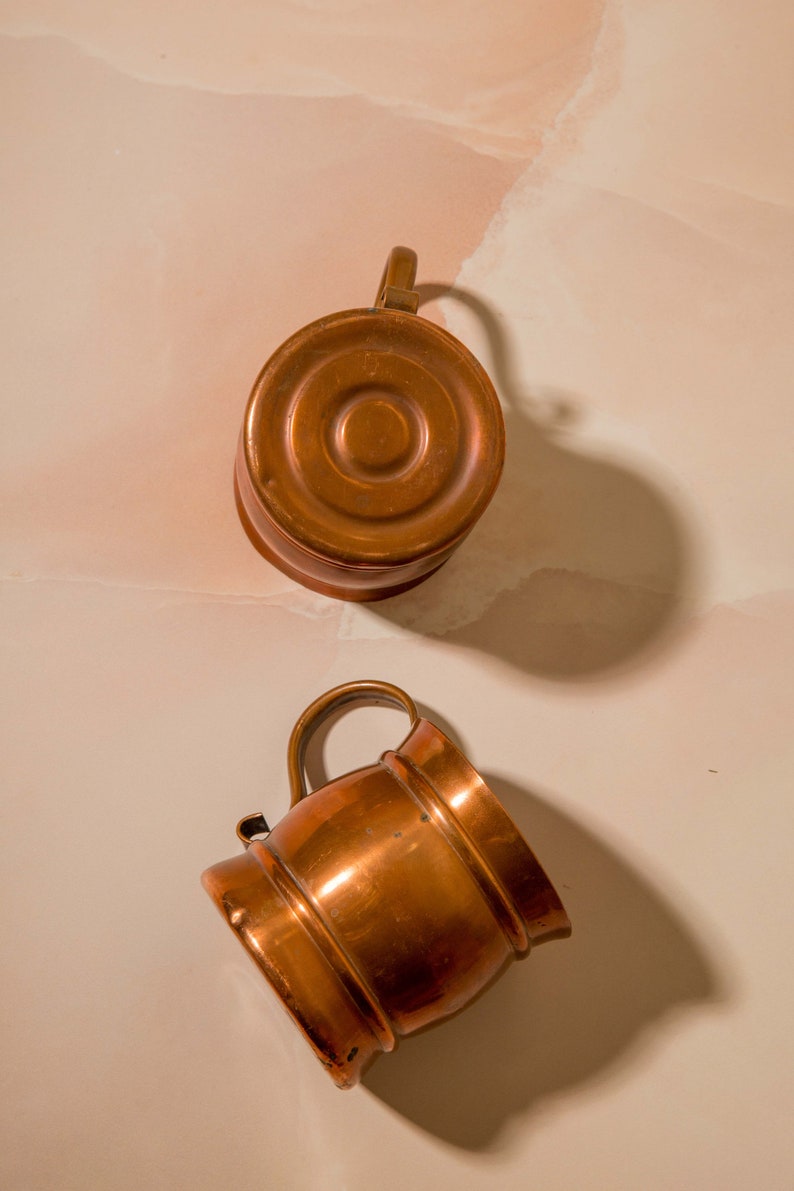 Vintage Copper Kitchenware Vintage food photography props Food styling Kitchenware copper mugs copper canisters image 7