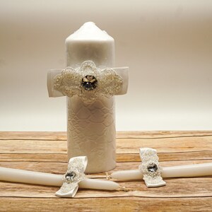 White Unity Candle Set, Wedding Candles, Ceremony Candles, Wedding Candle Set, Wedding Pillar Candle K619