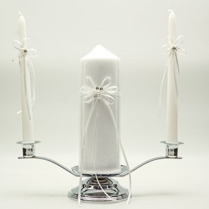 White Unity Candle Set, Wedding Candles, Ceremony Candles, Wedding Candle Set, Wedding Pillar Candle H385