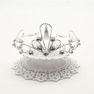 Mini Tiara with Rhinestones and Pearls, Headpiece, Wedding Hair Accessory, Bridesmaids Hair Accessory Gift 750067CSL