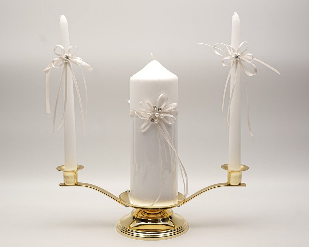 Ivory Unity Candle Set, Wedding Candles, Ceremony Candles, Wedding