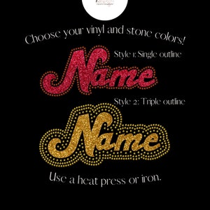 DIY Personalized Vinyl and Hotfix Rhinestone Transfer Decal, Bling Phrase, Your Words, Name Iron On, Create Your Own Rhinestone Apparel