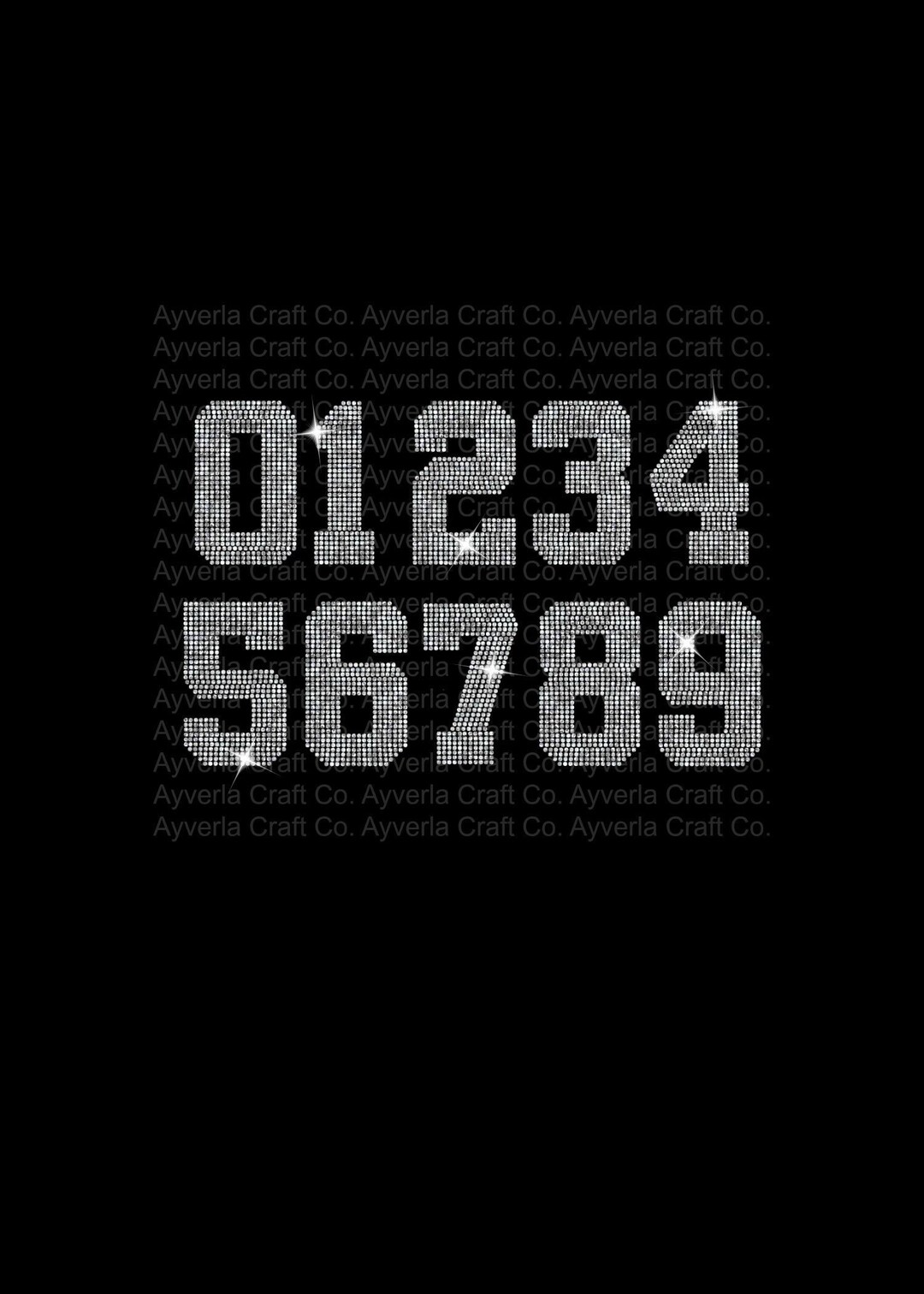 Custom Athletic Number Rhinestone Transfer Iron On, Bling, Decal - Etsy