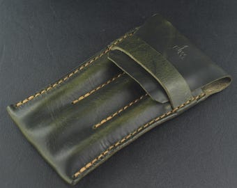 Leather Pen Slip, Holds Three Pens
