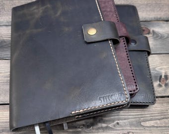 Leather A5 Notebook Cover, Hand made in BC, Canada