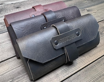 Leather Glasses Case, Handmade in BC, Canada
