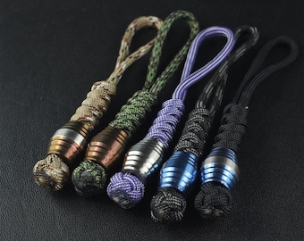Paracord Lanyard with B6 Bead Titanium