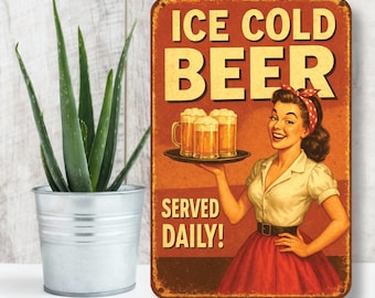 Served Daily - Metal Home Decor Sign | 12x18 inches