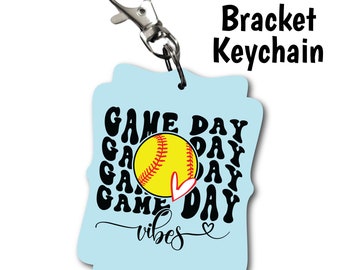 Softball Game Day Vibes Full Color Keychain/Sublimated Keychain/Acrylic Keychain/Hardboard Keychain/Key Chain Accessory Gift