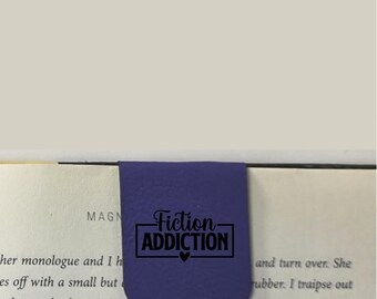 Fiction Addiction - Bookmark | Magnetic | Engraved Leatherette