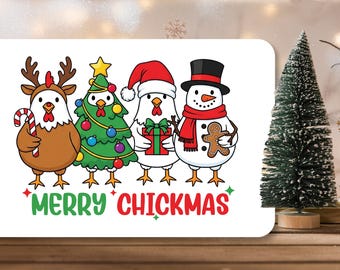 Merry Chickmas - Metal Home Decor Sign | 12x18 inches