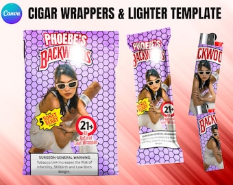 Cigar Backwoos | Woman Birthday Party Favor | Girl Birthday Party Favor Template Editable with Canva | Printable, Download, Digital, Custom