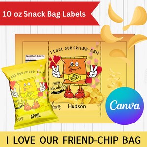 Cartões de amigo-chip do Dia dos Namorados - Download instantâneo, Digital, Sala de aula, Crianças, Engraçado