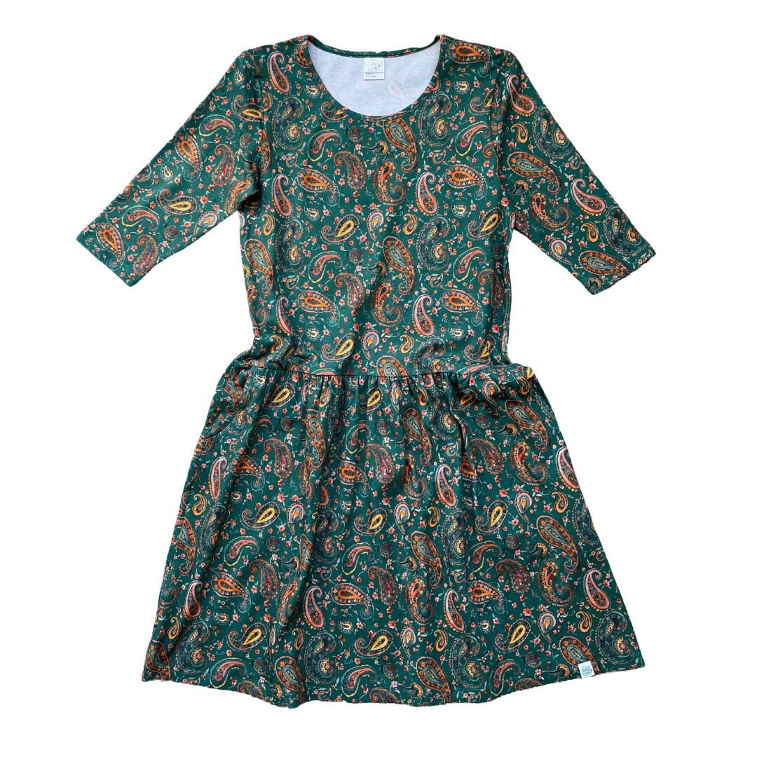 Green Printed Paisley Midi Dress main image 1