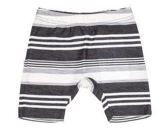 Baby shorts black and white stripes
