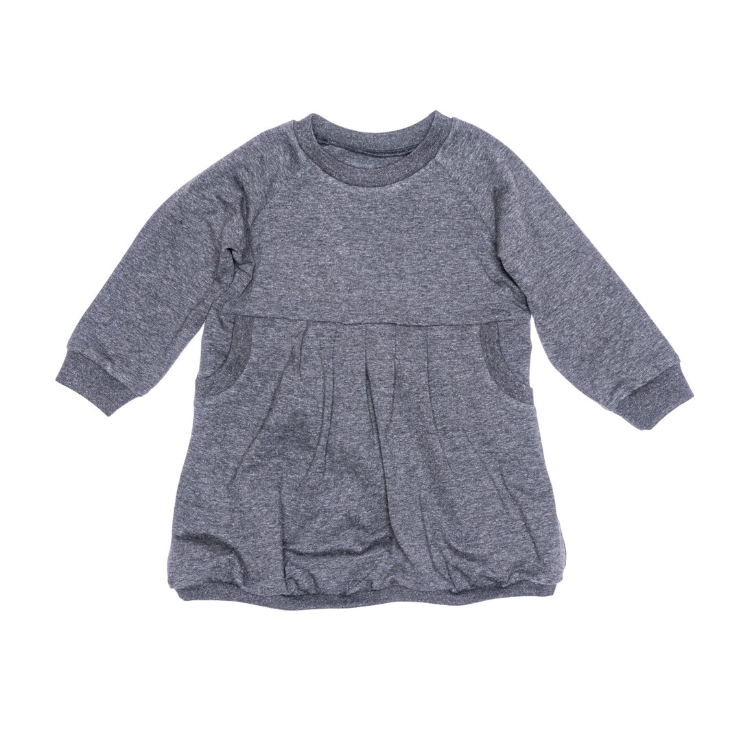 Baby Girl Winter Dress In Fleece Stuff Grey Color