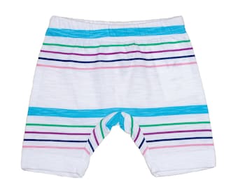 Baby shorts white with stripes