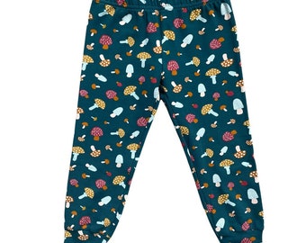 Mushroom Print Kids Pants: Oeko-Tex Certified Toddler Clothing