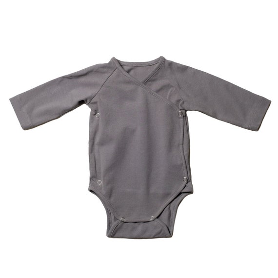 Baby Kimono Bodysuit Dark Gray Australia
