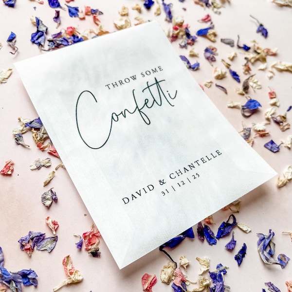Wedding Confetti Bags: Biodegradable Glassine Packets