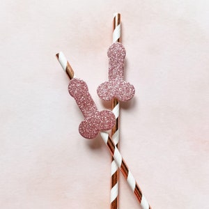 Glitter Willy Paper Straws - Bachelorette Party Hen Do
