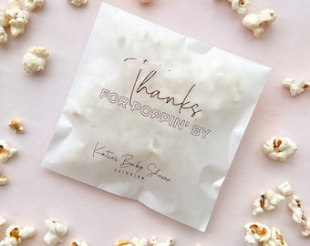 Personalised 'Thanks for Poppin By' Popcorn Favour Bags
