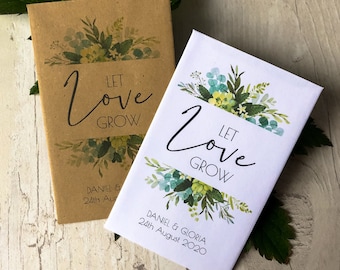 Personalised Wedding Favour Seed Packets: 'Let Love Grow' Wildflower Gift