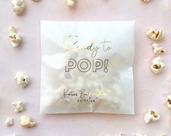 Personalised 'Ready to POP' Baby Shower Popcorn Favour Bags