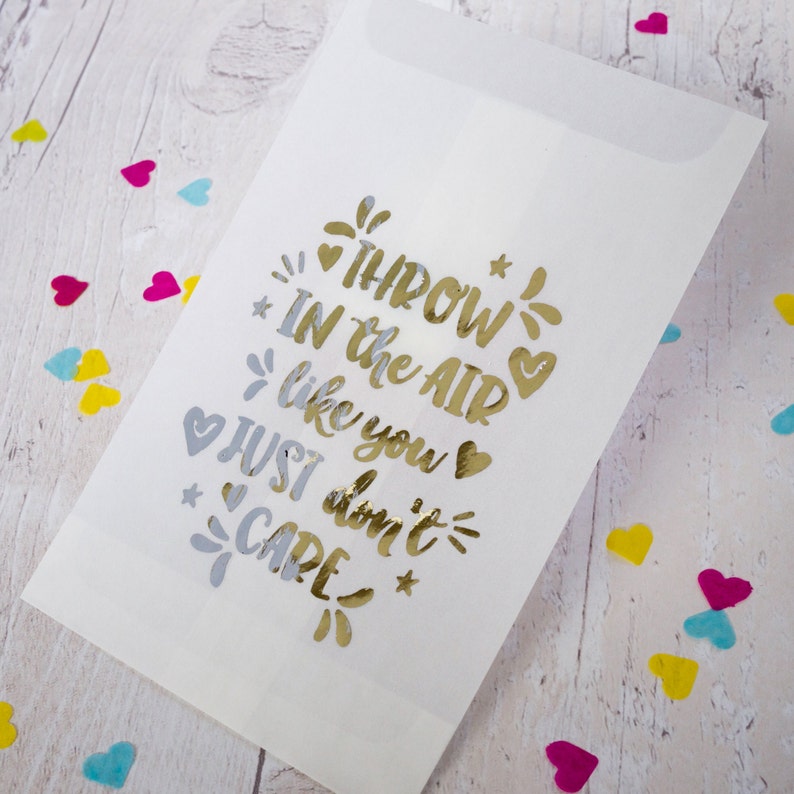 10x Foil 'throw in the Air' Confetti Bags Etsy UK