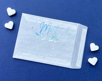 Foiled 'Mint to Be' Celestial Stars Wedding Favour Packets, Personalised Wedding Favour, Wedding Guest Gift, Mint Favour