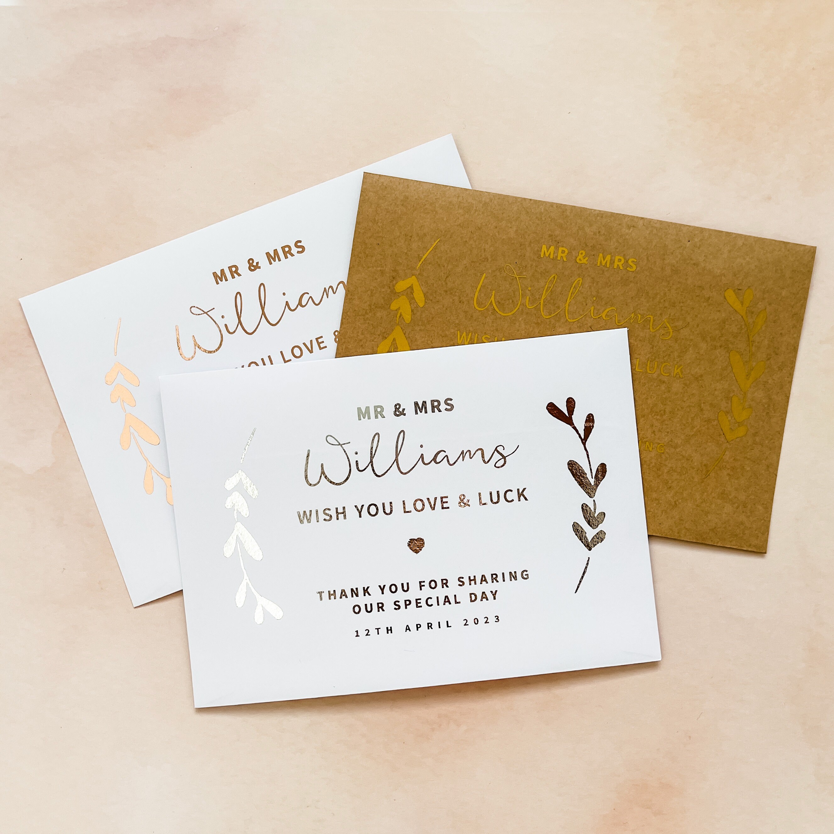 Foiled Foliage Personalised Lottery Ticket / Scratch Card Holder