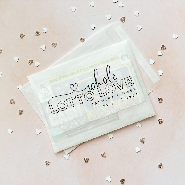 Scratch Card Holder : Fun Wedding Favour