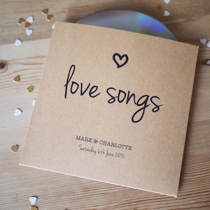 10x personalised CD cover / sleeve wedding favour for music lovers or music theme image 1
